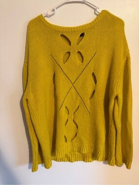 Insight Oversized Cutout Yellow Chunky Sweater